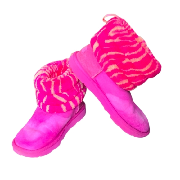 UGG Other - UGG Kids Boots Bright Pink Patterned Cuff